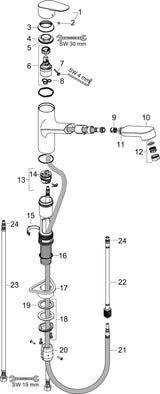 HANSGROHE Focus M42 Einhebel-Küchenmischer ComfortZone 150 Eco mit Ausziehauslauf
