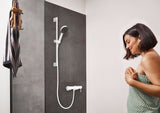 HANSGROHE HG Handbrause Rainfinity 130 3jet Chrom – 3 Strahlarten, QuickClean, Select-Taste