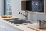 HANSGROHE Einbauspüle S51 180/450 SilicaTec Graphitschwarz mit 2 Becken