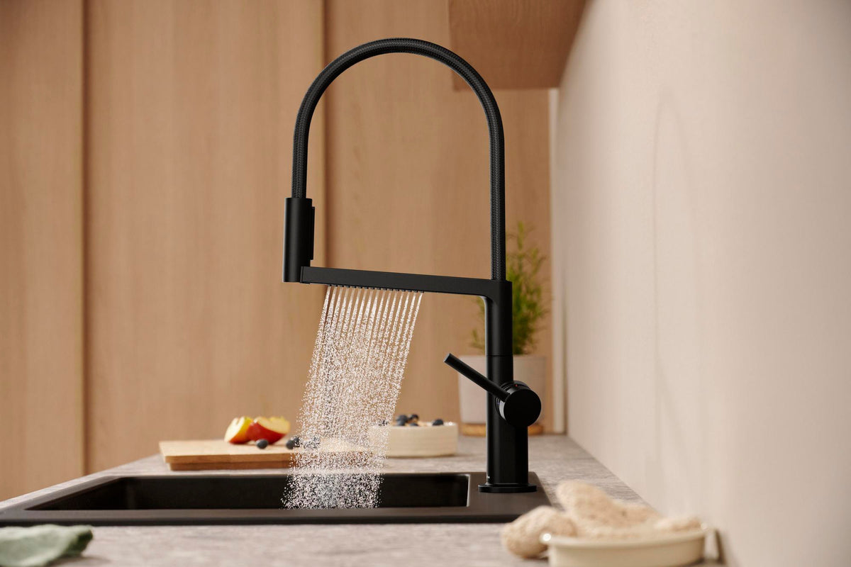 HANSGROHE Talis Select M54 PowderSpray Spültischmischer mattschwarz – ComfortZone 210, 3jet, Movaflex