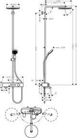 HG Showerpipe PULSIFY 260 1jet m Wannentherm EcoSmart Version chrom