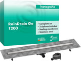 Hansgrohe RainDrain Go Komplettset Duschrinne 1200 mm rückseitig befliesbar für Stand- und flache Installation