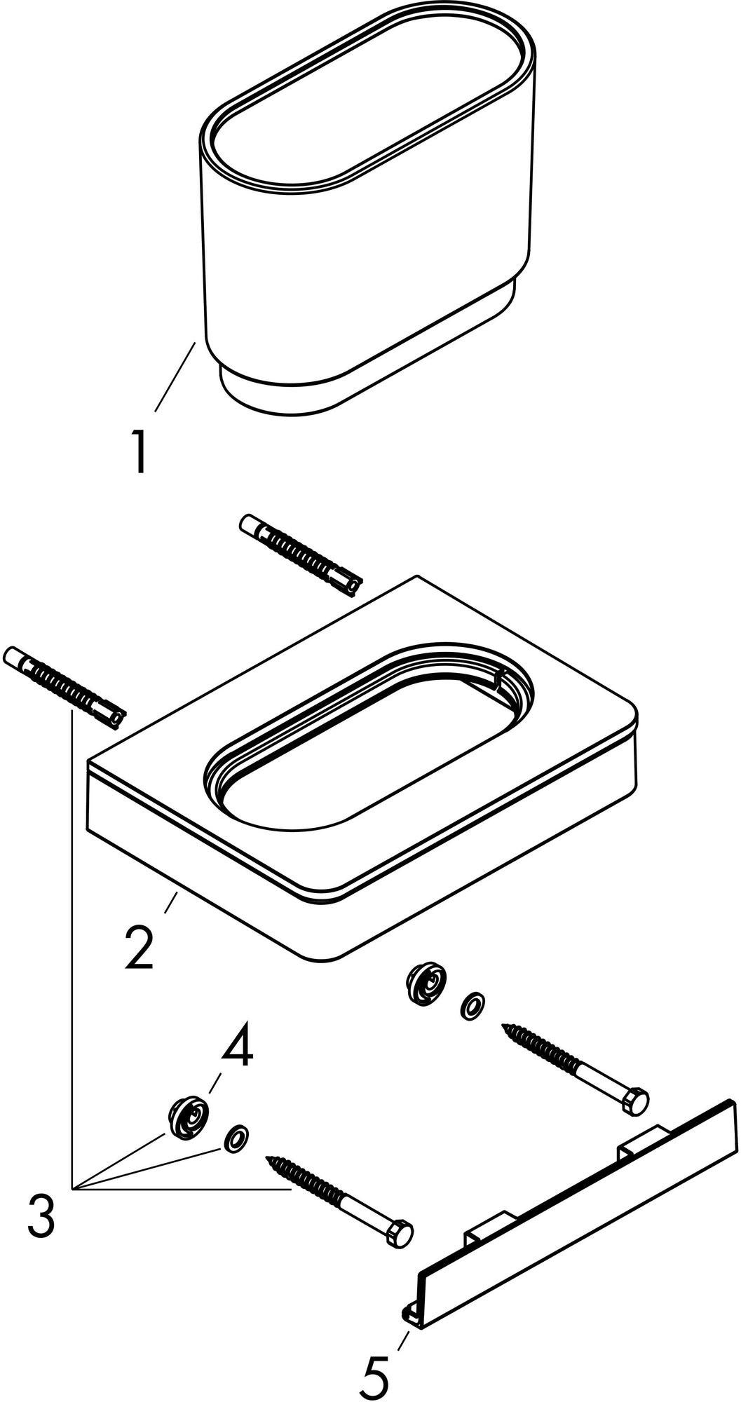 AXOR Universal Softsquare Zahnputzbecher Wandmontage Chrom von Hansgrohe