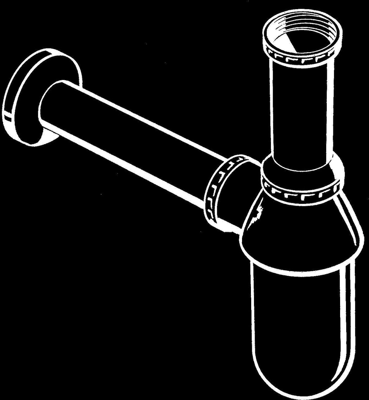 Hansgrohe Tassensiphon Standardmodell Chrom – Flaschensiphon DN 32, Messing verchromt, verstellbar 35–95 mm