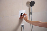 HANSGROHE Wandanschluss FixFit Fine Q mit Rückflussverhinderer – schwarz, 1/2 Zoll, 65 mm Rosette