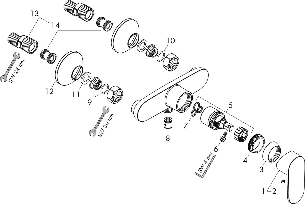 Hansgrohe VERNIS Blend Einhebel-Brausemischer Aufputz Chrom – Wandmontage, Temperaturbegrenzung