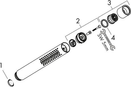 AXOR STARCK X 2jet Stabhandbrause DN 15 Chrom – 2 Strahlarten, QuickClean, für Durchlauferhitzer
