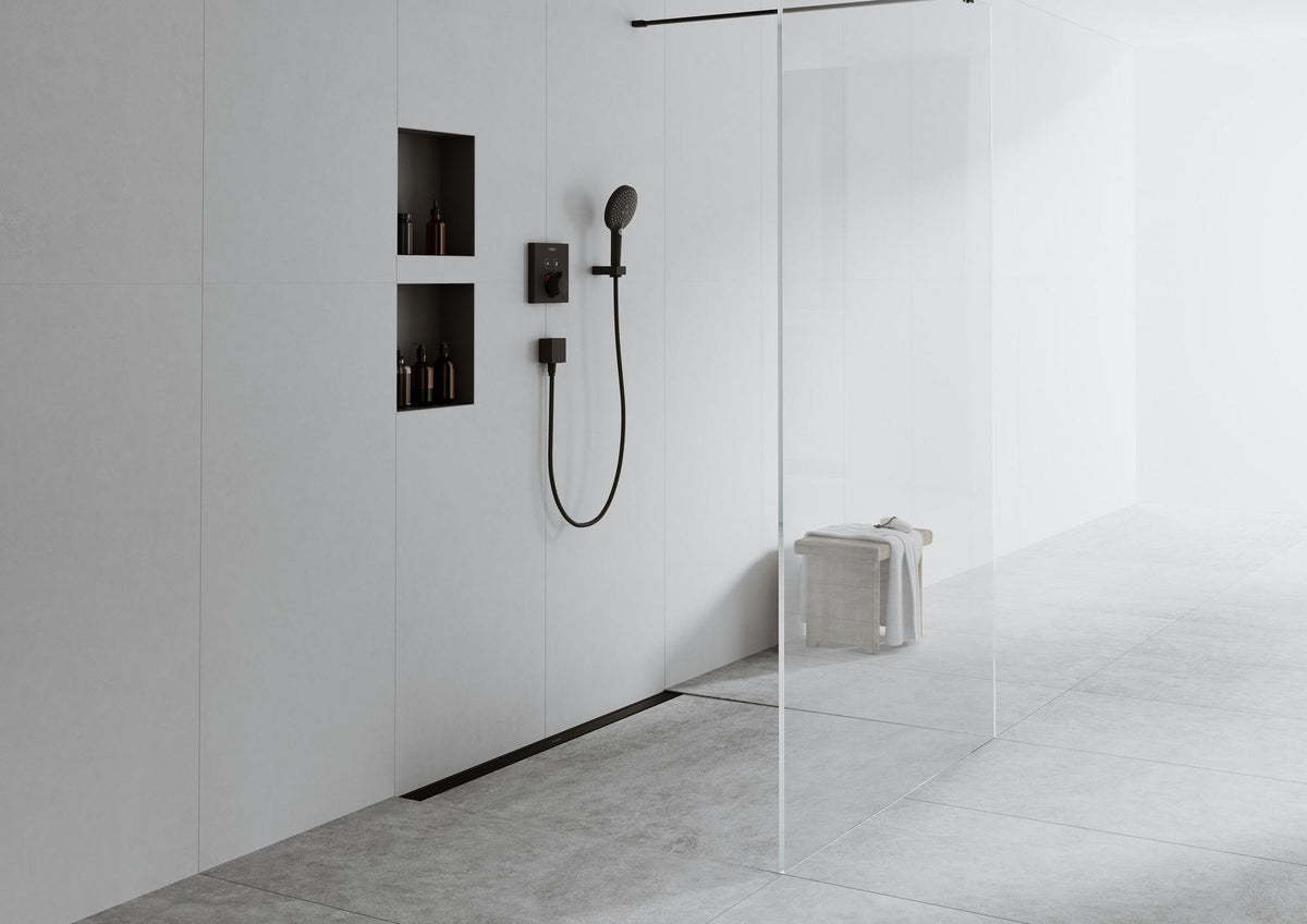 HANSGROHE RainDrain Match Duschrinne 600 mm mattschwarz höhenverstellbar