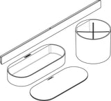 HANSGROHE Badezimmerset WallStoris mattschwarz mit Wandstange, Ablagekorb, Deckel und Becher