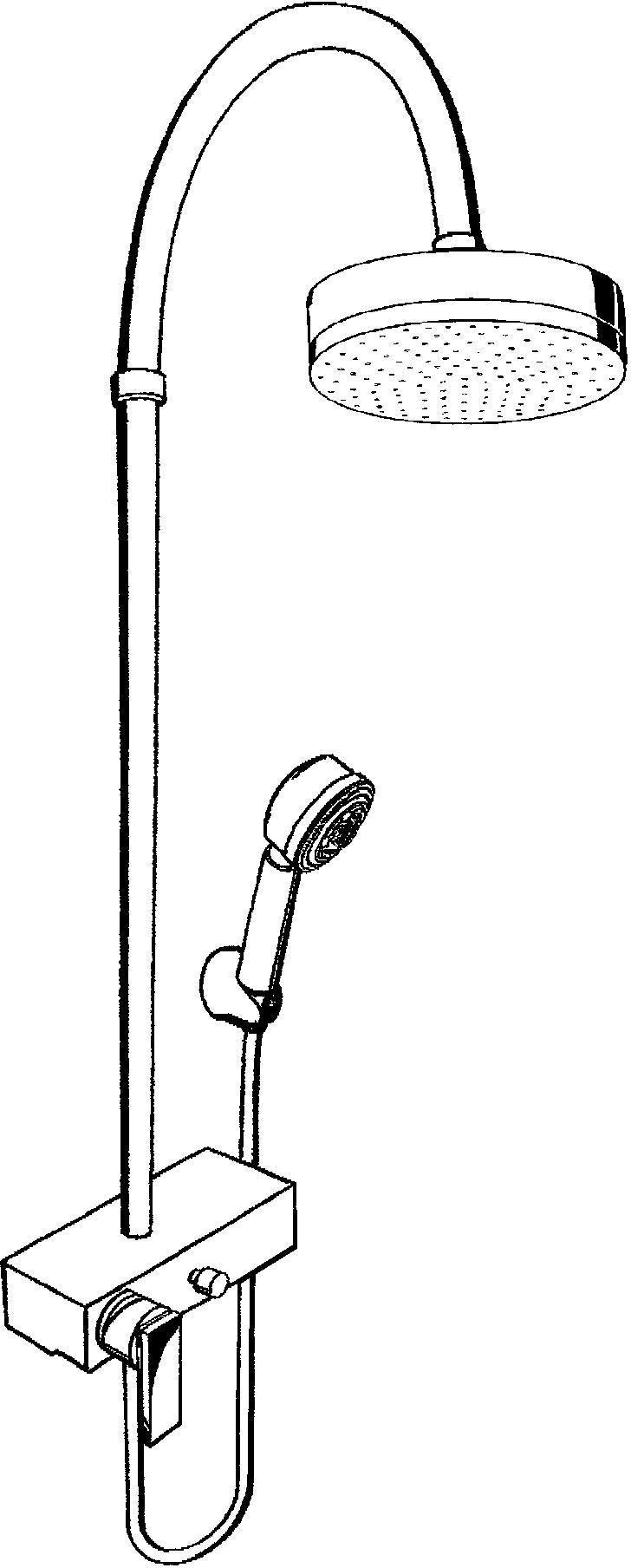 AXOR Citterio Showerpipe DN 15 mit Einhebelmischer und 1jet Kopfbrause – Chrom