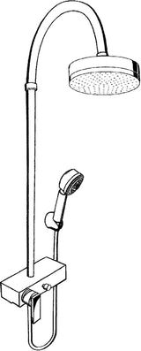 AXOR Citterio Showerpipe DN 15 mit Einhebelmischer und 1jet Kopfbrause – Chrom