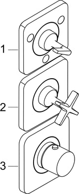 AXOR Citterio E Thermostatmodul DN 20 mit Rosetten für 3 Verbraucher, Chrom
