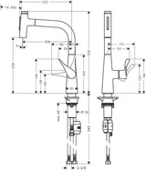 HANSGROHE HG Spültischmischer 240 Select 2jet Ausziehbrause M7110-H240 chrom – ComfortZone & Select-Knopf