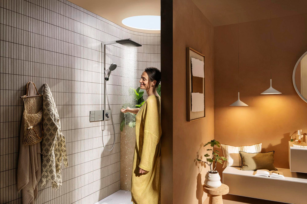 HANSGROHE Duschsystem Raindance Alive Q 2jet EcoSmart mit ShowerSelect Comfort Thermostat