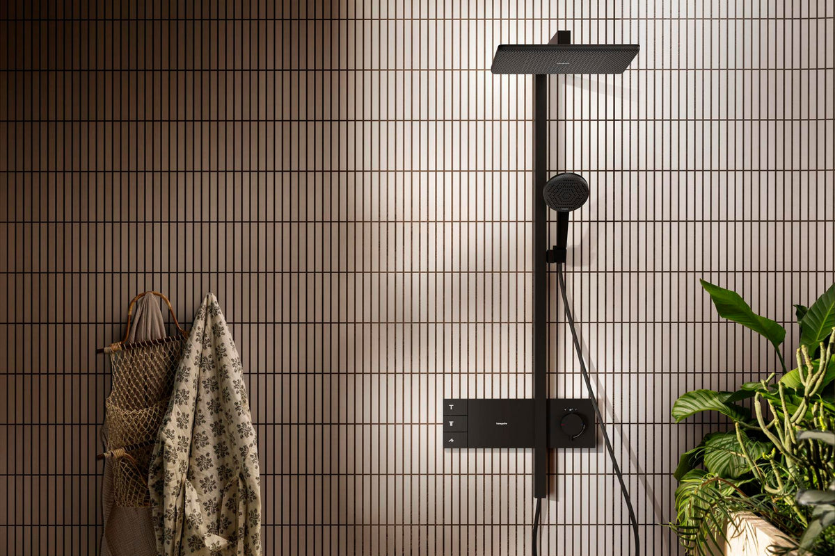 HANSGROHE Raindance Alive Q 210/340 2jet Duschsystem mit Thermostat – Schwarz