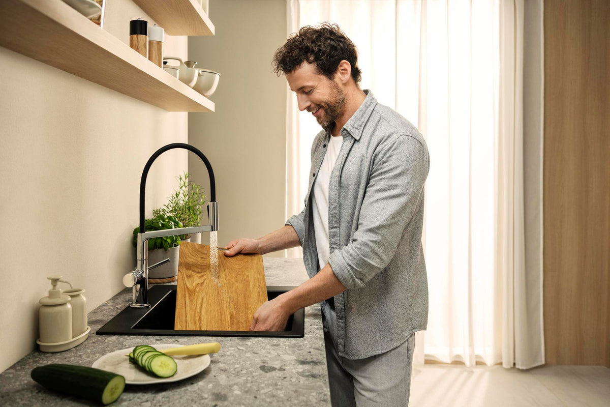 HANSGROHE Einbauspüle S51 450 SilicaTec graphitschwarz 1 Becken 60 cm Unterschrank
