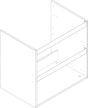 HANSGROHE Xilesa Korpus 680x470 mm mit 2 Auszügen – Badmöbel Ersatzteil