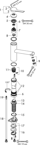 HANSGROHE Zesis M33 Einhebel-Spültischmischer 160, Vorfenstermontage, 1 Jet, Chrom