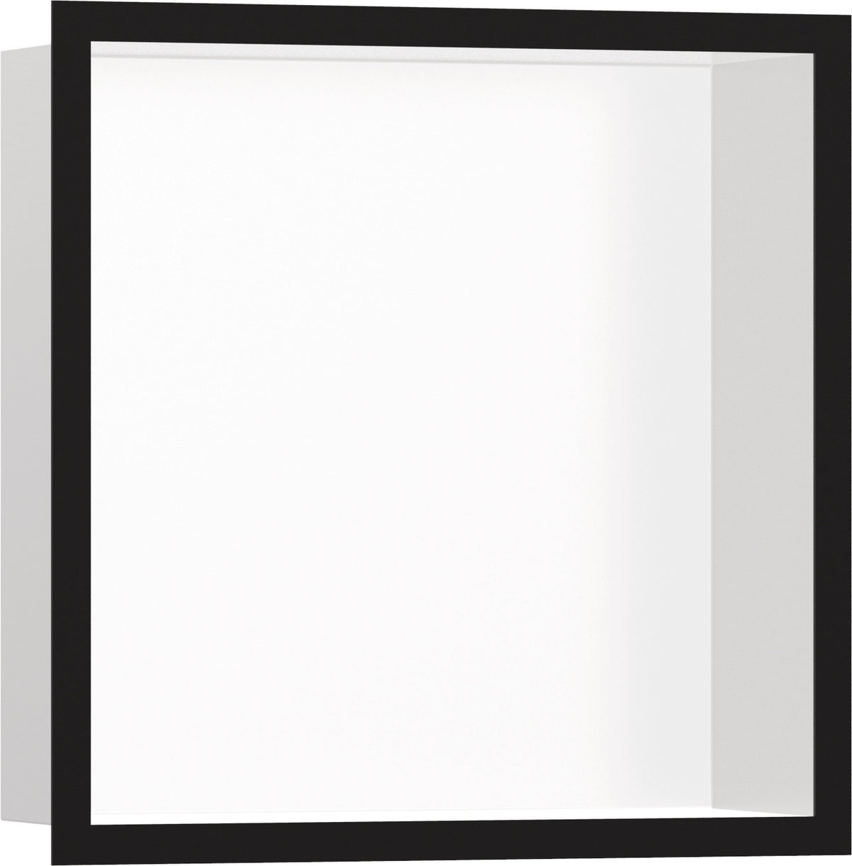 HANSGROHE XtraStoris Individual Wandnische mattweiß 300x150x100 mm mit Designrahmen – Edelstahl V2A