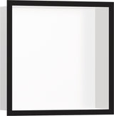 HANSGROHE XtraStoris Individual Wandnische mattweiß 300x150x100 mm mit Designrahmen – Edelstahl V2A