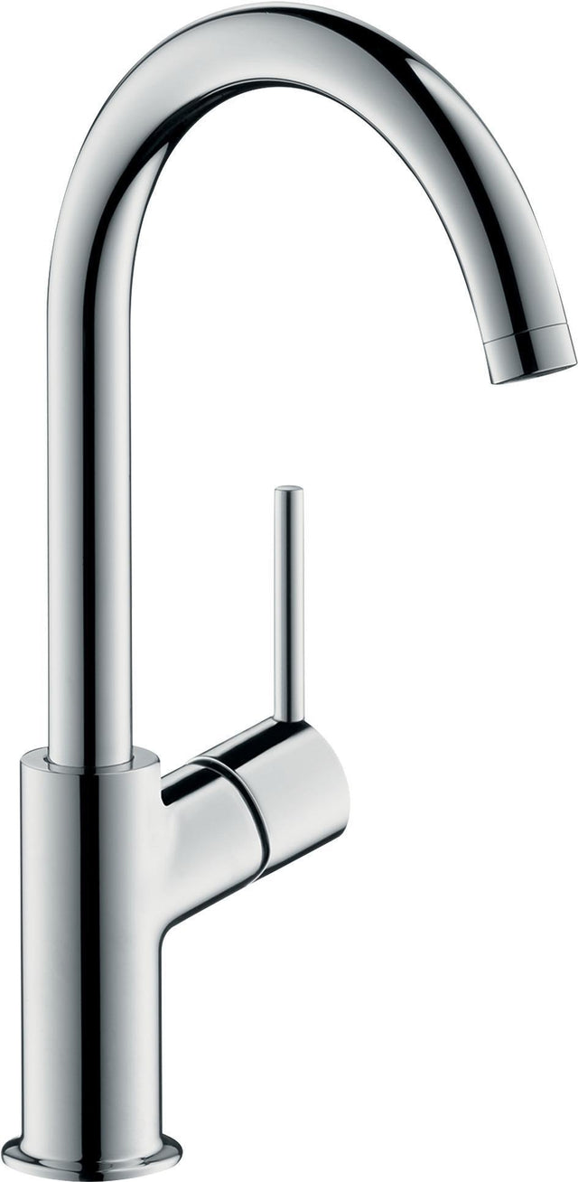 HANSGROHE Talis Einhebel-Waschtischmischer DN 15 mit schwenkbarem Auslauf und Push-Open Ablaufgarnitur, chrom