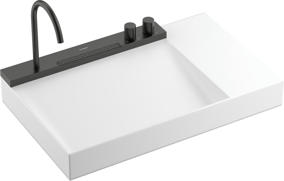 HANSGROHE Avalegra Waschtisch 78 cm mit AquaUnit Armatur – Matt Schwarz, SolidSurface