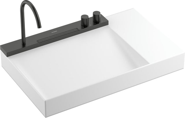 HANSGROHE Avalegra Waschtisch 78 cm mit AquaUnit Armatur – Matt Schwarz, SolidSurface