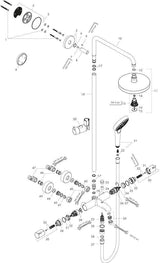 HANSGROHE Showerpipe Croma Select S 180 2jet DN 15 – Duschsystem für Wanne, weiß/chrom