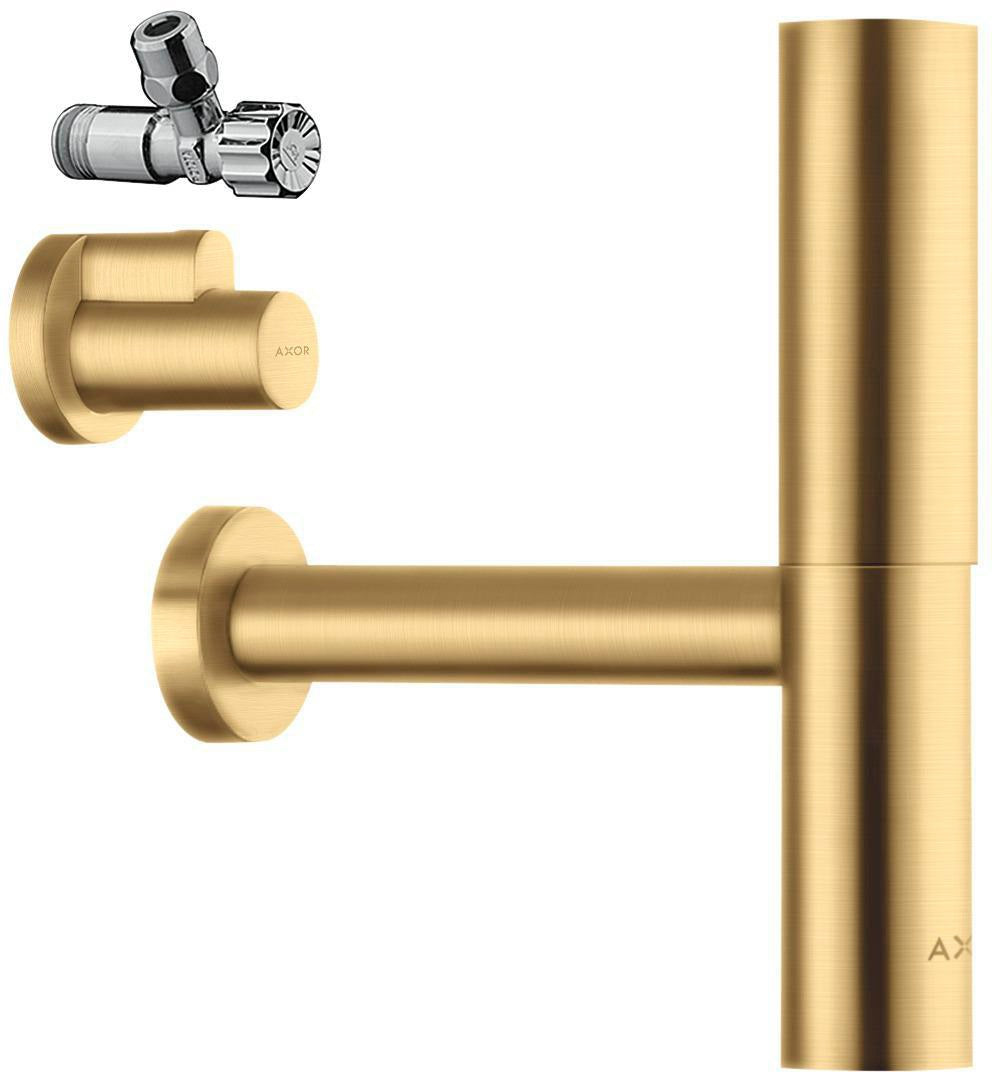 AXOR Designsiphon Set FLOWSTAR mit Eckventilen und Schubern, chrom – Flaschensiphon für Waschtische
