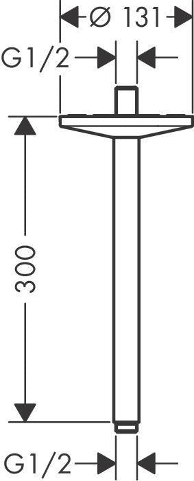 AXOR ONE Deckenanschluss DN15 300 mm für Kopfbrause 280 1jet, chrom – Hansgrohe