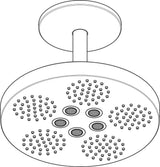 AXOR ONE 280 2jet Kopfbrause mit Deckenanschluss, chrom, 2 Strahlarten, PowderRain, Antikalk