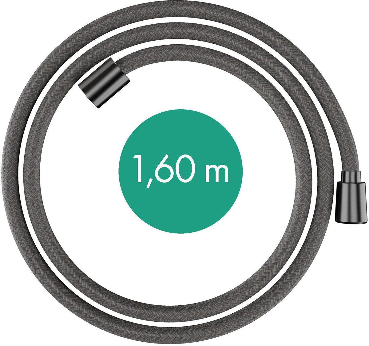 Hansgrohe Designflex Textilbrauseschlauch 160 cm Chrom – Recycled PET, Knickgeschützt, Drehwirbel