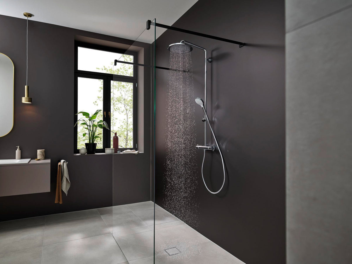 HANSGROHE Showerpipe Croma Select 280 Air mit Thermostat – Chrom, 1 Strahl, 280 mm Kopfbrause