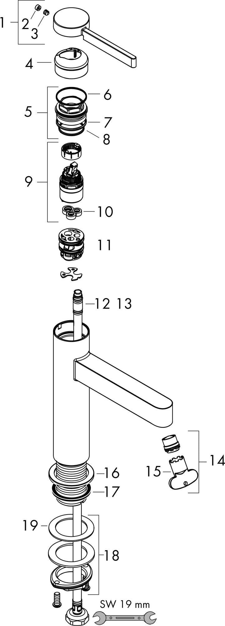 HANSGROHE Finoris 100 Standventil Chrom – Kaltwasser-Armatur mit Laminarstrahl und Pingriff