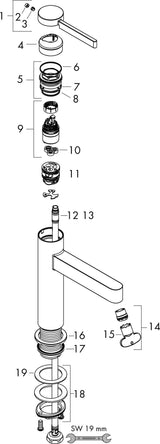 HANSGROHE Finoris 100 Standventil Chrom – Kaltwasser-Armatur mit Laminarstrahl und Pingriff