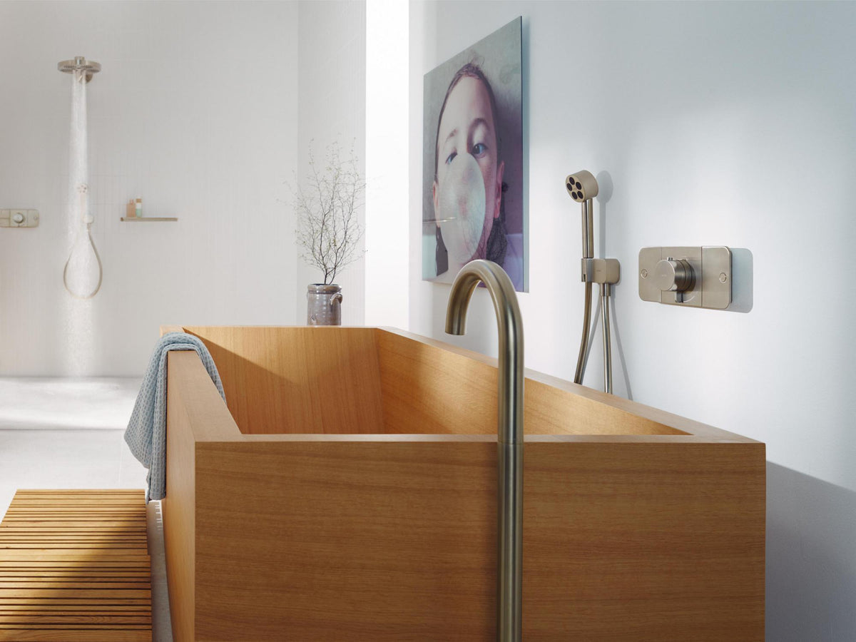 AXOR UNO Wanneneinlauf freistehend gebogen Chrom 928 mm von HANSGROHE