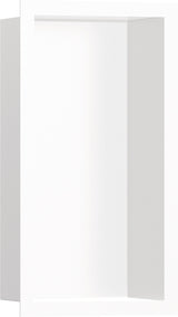 HANSGROHE XtraStoris Individual Wandnische mattweiß 300x150x100 mm mit Designrahmen – Edelstahl V2A
