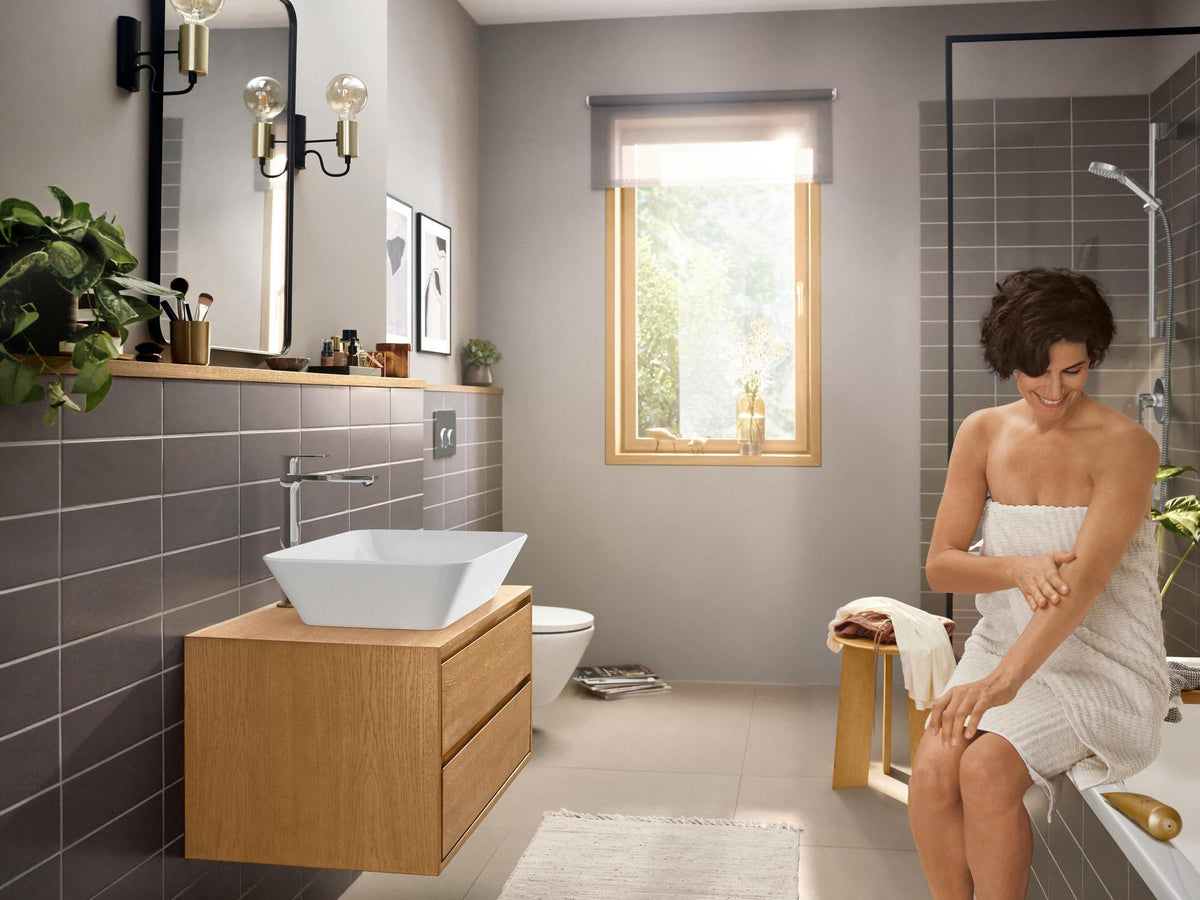 Hansgrohe Rebris E Einhebel-Waschtischmischer 240 CoolStart mit Zugstangen-Ablaufgarnitur chrom