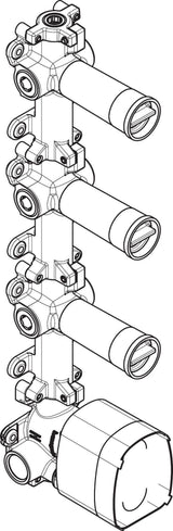 AXOR One Grundkörper für Thermostatmodul Unterputz – 3 Verbraucher, DN15, schallentkoppelt