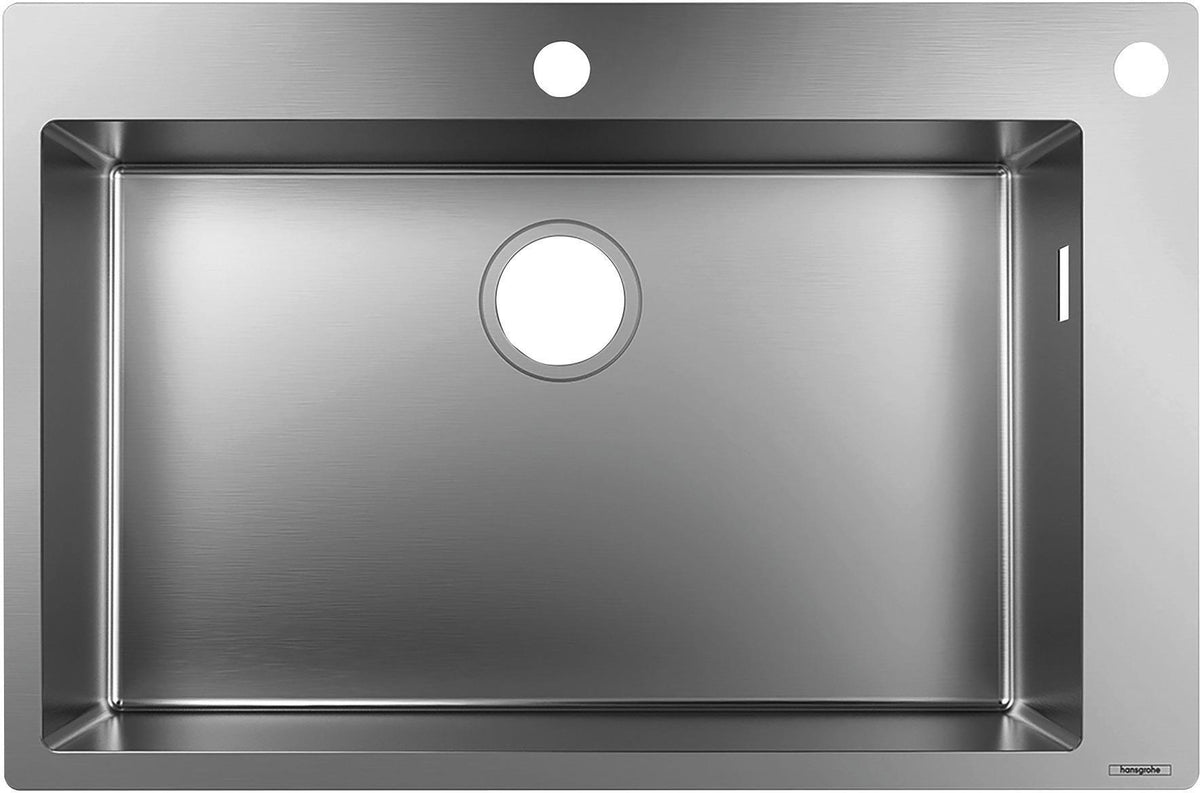 HANSGROHE Einbauspüle S712-F660 Edelstahl 660 x 400 mm mit Überlauf