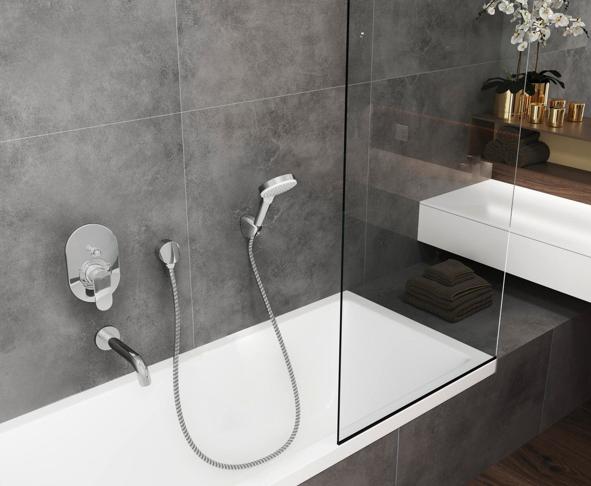 HANSGROHE Wanneneinlauf VERNIS Blend 204 mm Chrom – Wandmontage, Normalstrahl