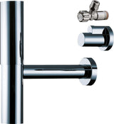HANSGROHE Designsiphon-Set FLOWSTAR mit Eckventilen in Chrom – Flaschensiphon für Bad und Küche