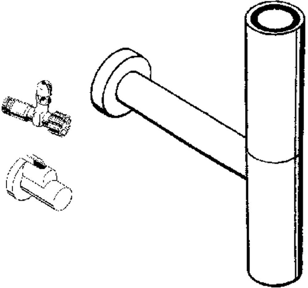 HANSGROHE Designsiphon-Set FLOWSTAR mit Eckventilen in Chrom – Flaschensiphon für Bad und Küche