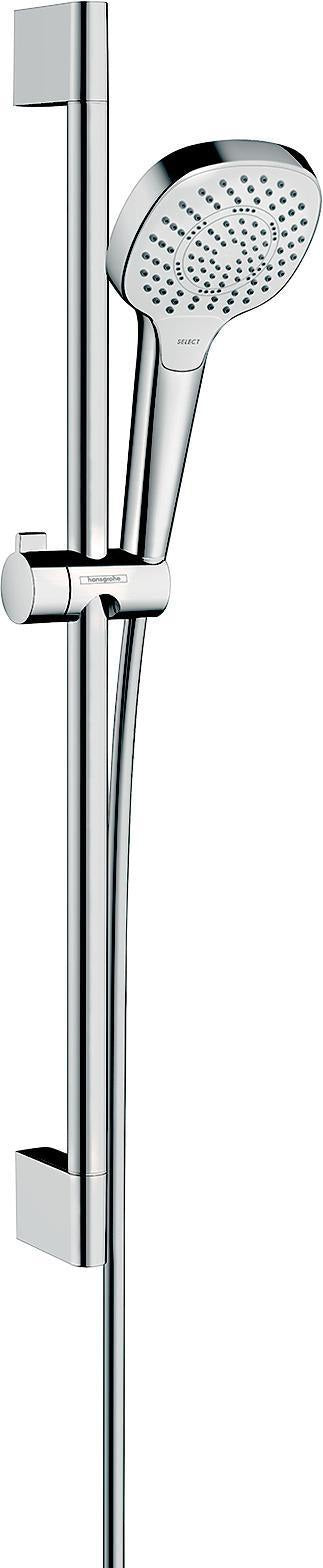 HANSGROHE Croma Select E Multi Brauseset mit Unica Croma Stange 650 mm, weiß/chrom
