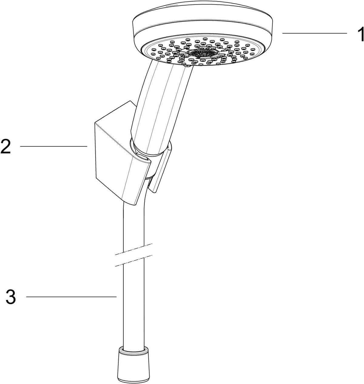 HANSGROHE Brauseset Croma 100 Vario mit Isiflex Brauseschlauch 1250 mm, 4 Strahlarten, Chrom