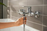 HANSGROHE Rebris E Einhebel-Wannenmischer Aufputz Chrom – Wandmontage, Temperaturbegrenzung