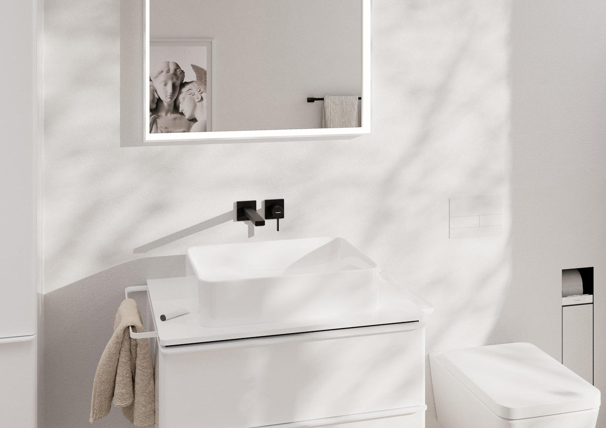 HANSGROHE Waschtischunterschrank Xelu Q 780 mm weiß hochglanz mit SoftClose und Inneneinteilung