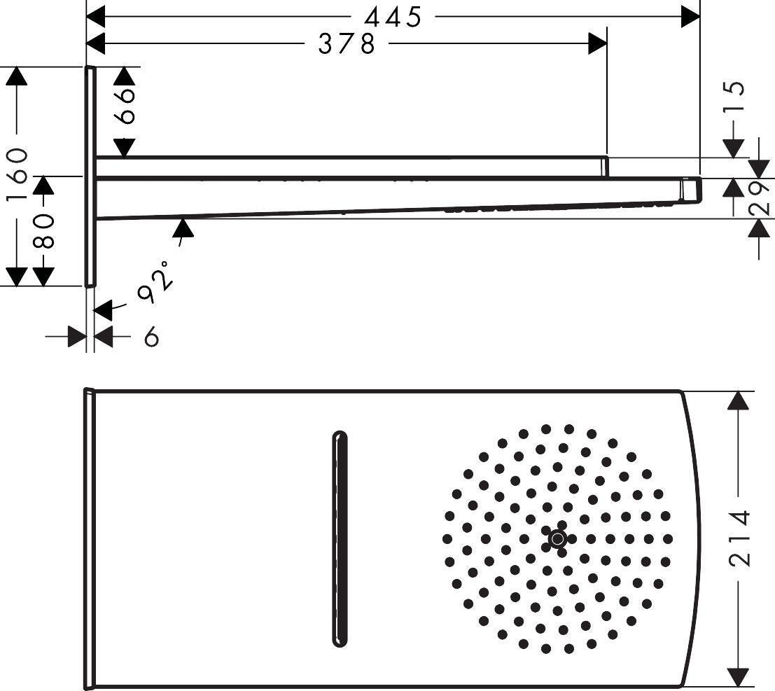 HANSGROHE Raindance Rainfall 180 Air 2jet Kopfbrause DN15 weiß/chrom – 180 mm, 2 Strahlarten, Antikalk