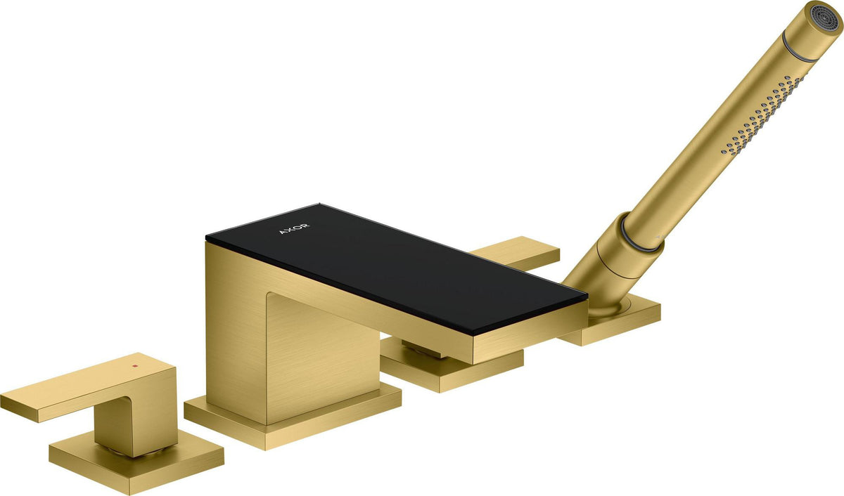 AXOR MYEDITION 4-Loch-Wannenrandarmatur ohne Platte – polished gold optic, thermostatisch