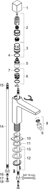 HANSGROHE Metropol 100 Waschtisch-Einhandhebelmischer mit Select-Technologie und Push-Open-Ablaufgarnitur, chrom